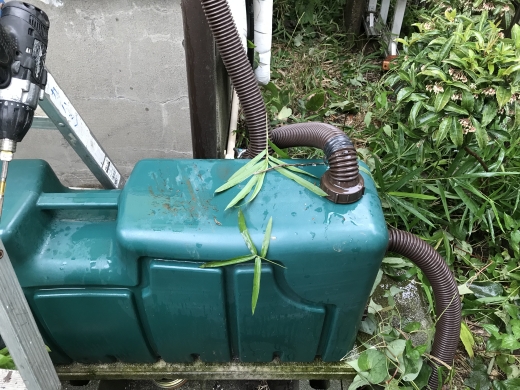 雨水タンクを設置されていました。防災意識の高いお客様です。もしもの災害ではトイレの流し水やちょっとした生活用水に使用できます。